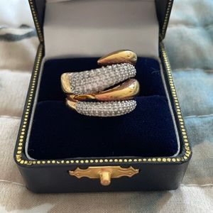 Rosegold color w/ pave set Diamonique ring! Sz 7